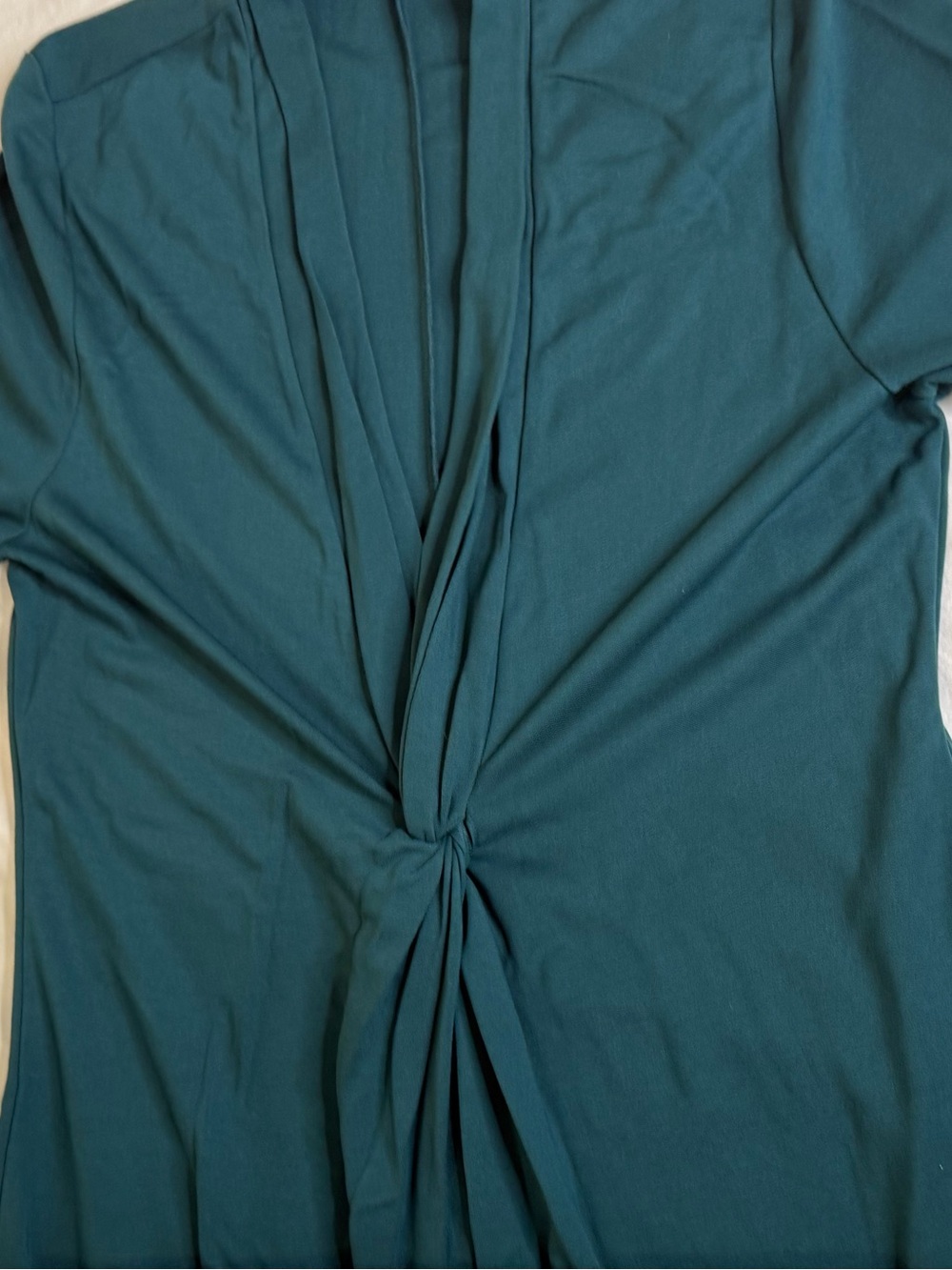 Soft Surroundings Peacock Teal Twist Front Maxi Dress Grecian Goddess Med NWOT - Picture 7 of 13